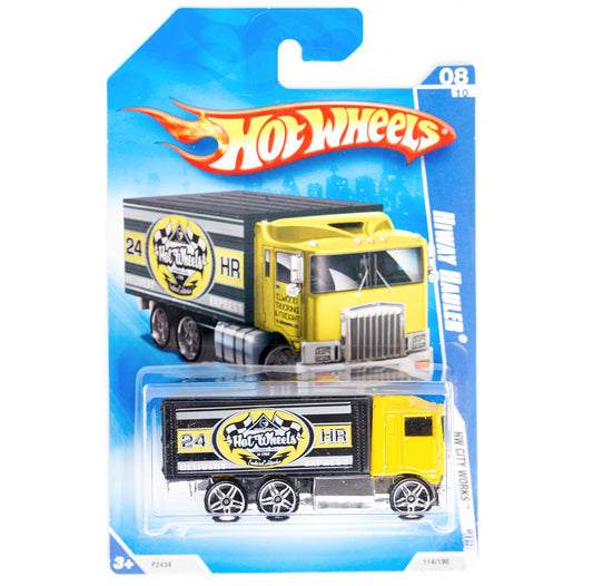 2009 Hot Wheels HW City Works Yellow Hiway Hauler w/ PR5s #114 (8 of 10) 1:64 Scale
