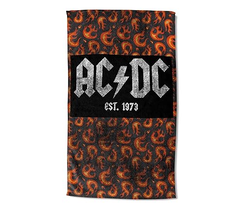 Northwest AC/DC Est. 1973 Beach Towel, Quick-Dry, Soft & Absorbent Lightweight Travel Essentials for Pool or Bath, 40 x 72 inches