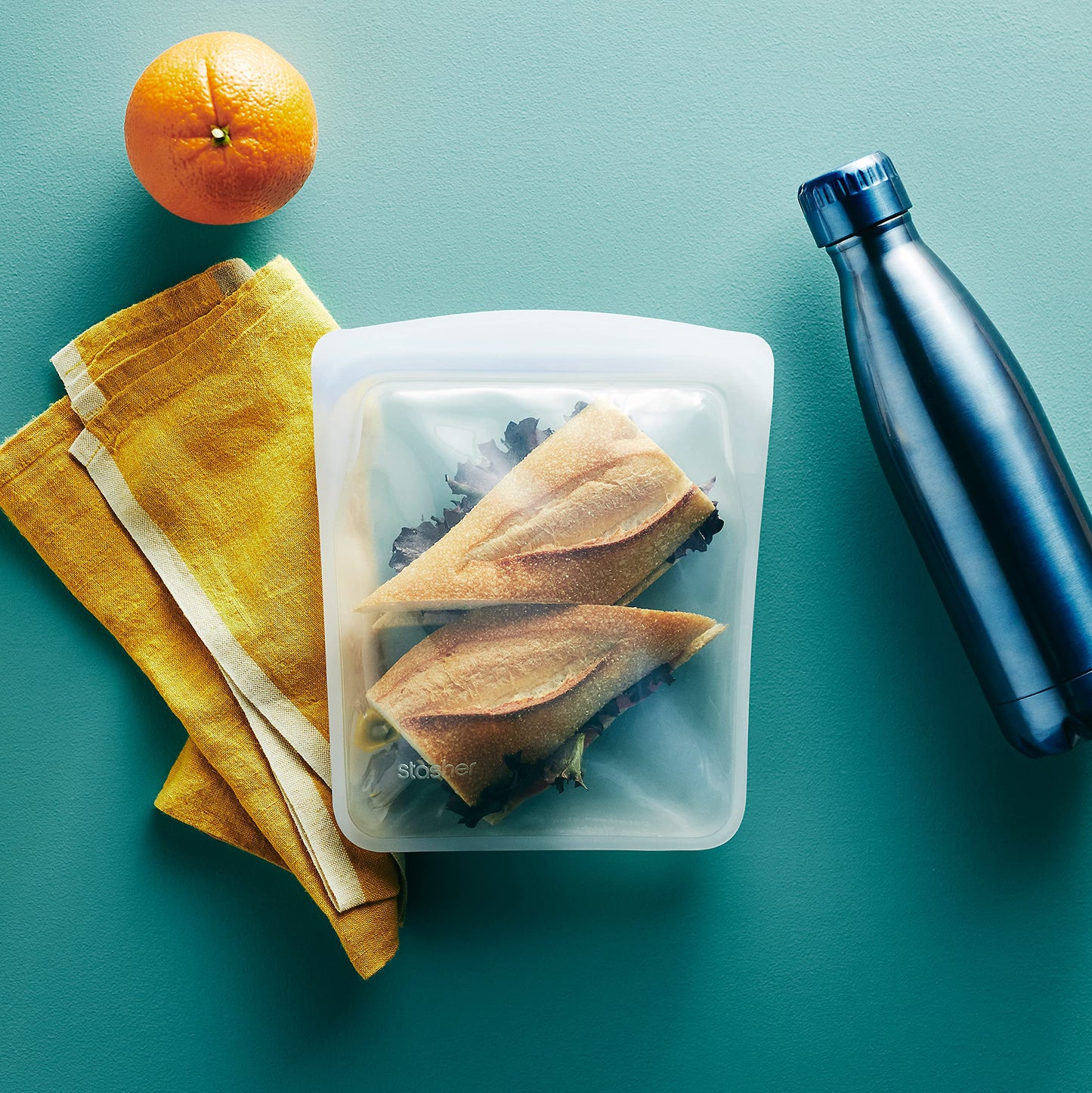 Stasher Premium Silicone Reusable Food Storage Quart Bag, Clear, Microwave, Sous Vide, Dishwasher, Oven and Freezer Safe, BPA Free, Leak-free…