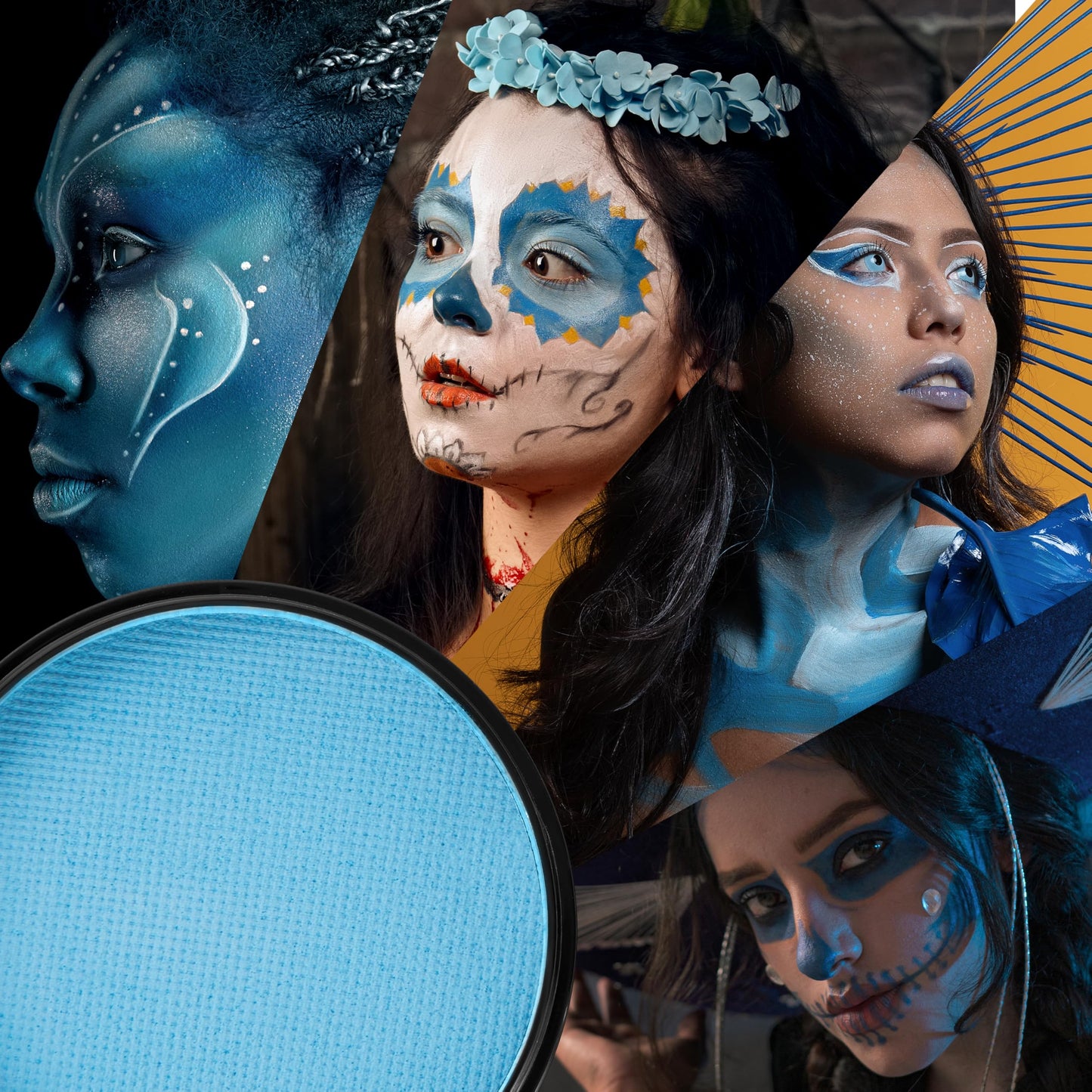Spooktacular Creations Halloween Makeup Face Body Paint Waterproof Foundation Cream Cake Tub, Halloween Party Cosplay Clown Sfx Costume and Dress Up