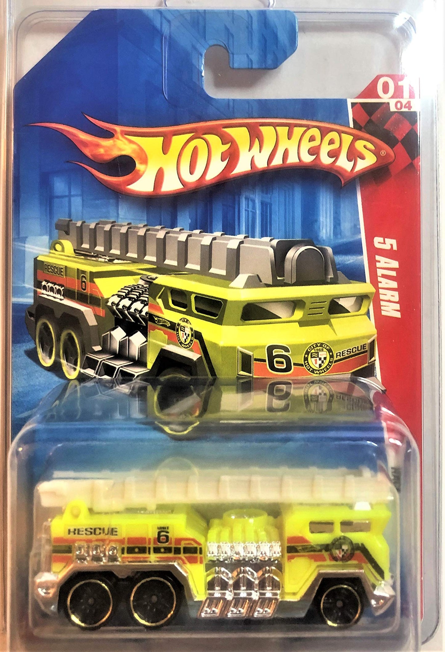Hot Wheels 2010 Race World Yellow 5 Alarm Fire Truck