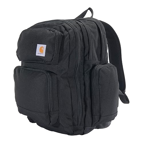 Carhartt 35L Triple-Compartment Backpack, Durable Pack with Laptop Sleeve and Duravax Abrasion Resistant Base, Black