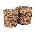 Creative Co-Op Round Water Hyacinth Baskets, Set of 2