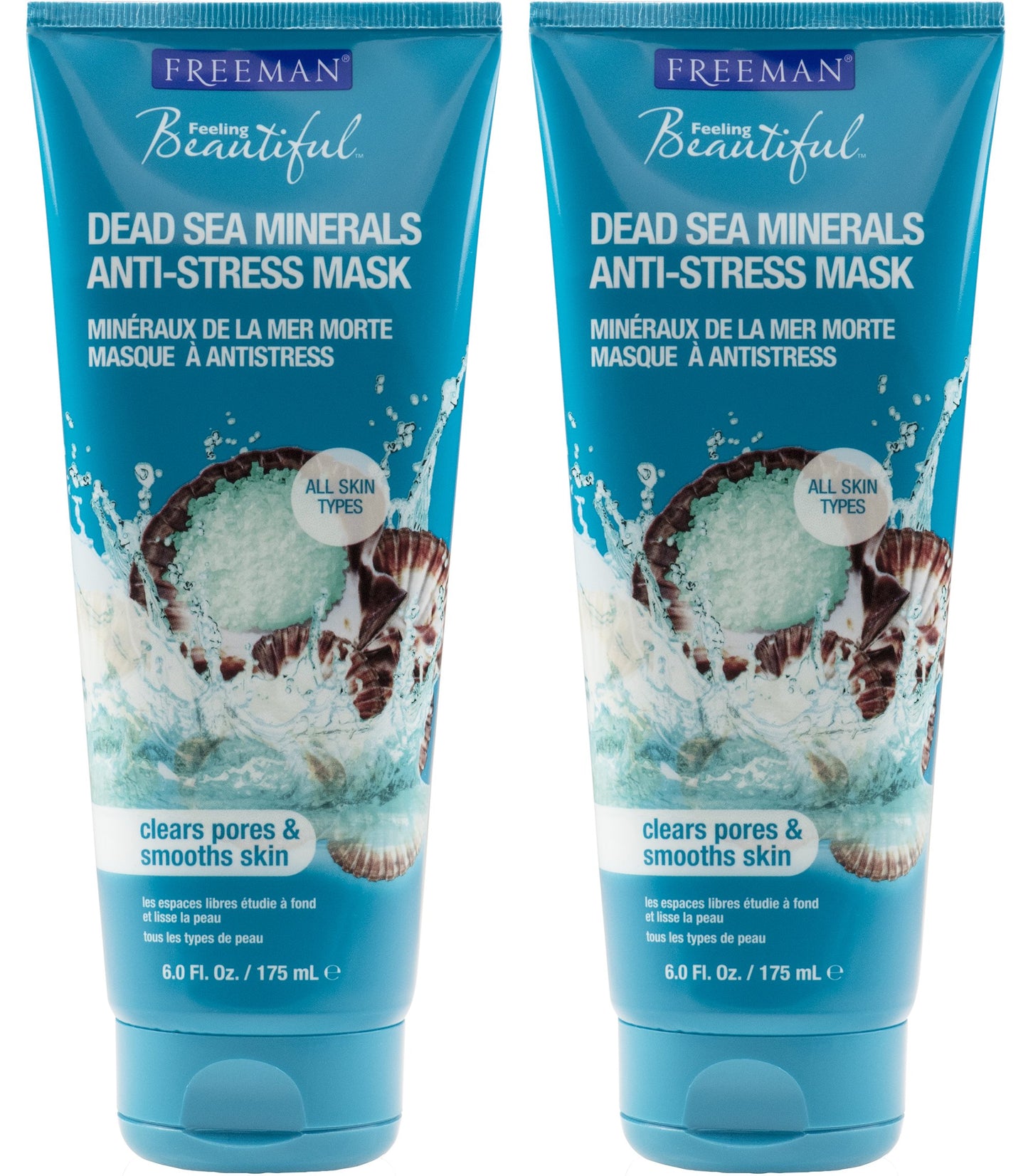 Freeman Feeling Beautiful Dead Sea Minerals Clay Mask, 6-Ounce, 2 Count