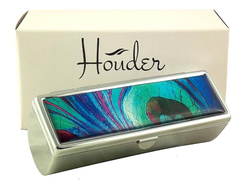 Houder Designer Lipstick Case with Mirror for Purse - Decorative Lipstick Holder with Gift Box - Velvet Lined - Protect Your Lipsticks in Style