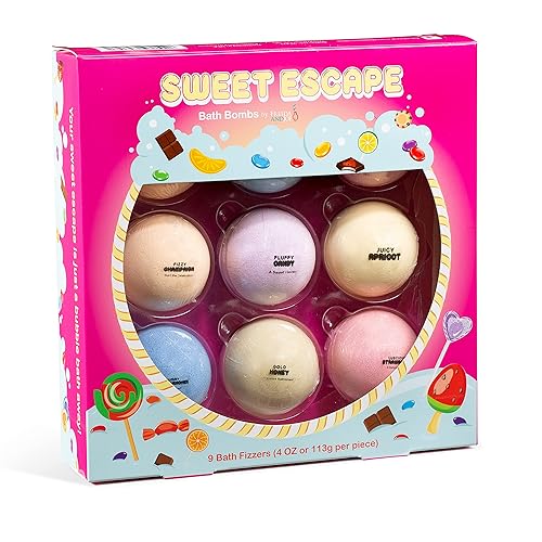 Sweet Escape Candy Fruity Juicy Sweet Treat Bomb Bath Fizzers Bath Bomb Gift Set for Women - 9 Large Bath Bombs Aromatherapy Luscious Fragrance Bath…