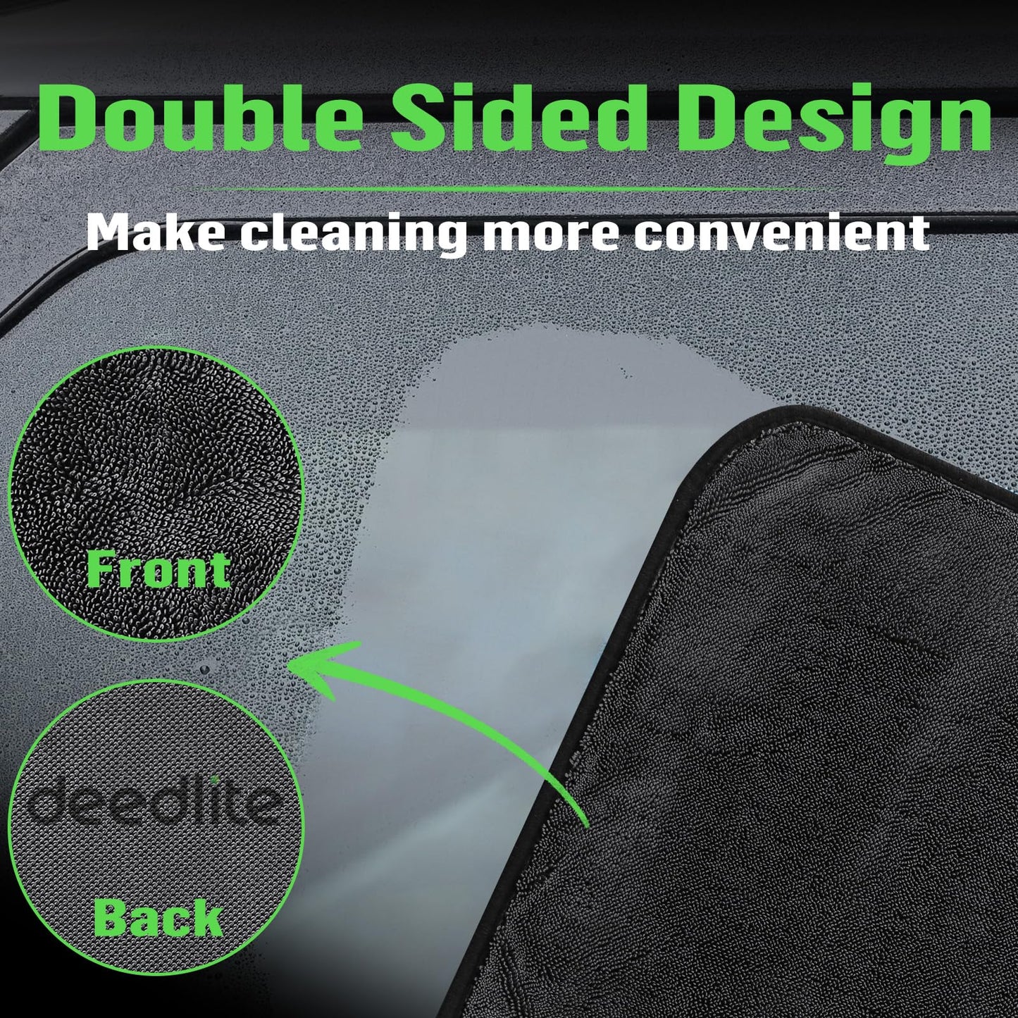 Deedlite Shiny Bath Wipes Shower Cleaning Cloths, Premium Car Drying Towel | Ultra Absorbent Twisted-Loop Design| Microfiber Towel for Car, Shower…