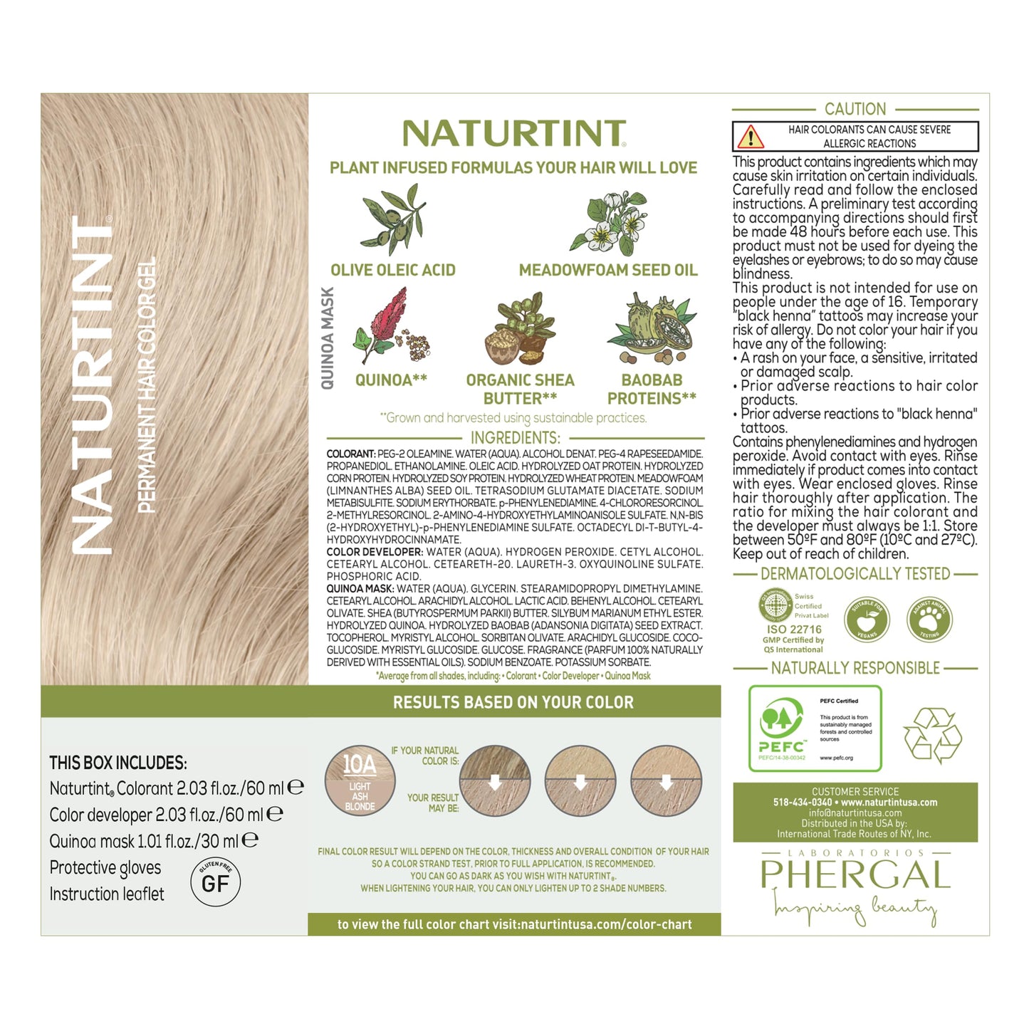 Naturtint 10A Light Ash Blonde Permanent Hair Color (Pack of 6), Ammonia Free, Vegan, Cruelty Free, up to 100% Gray Coverage, Long Lasting Results
