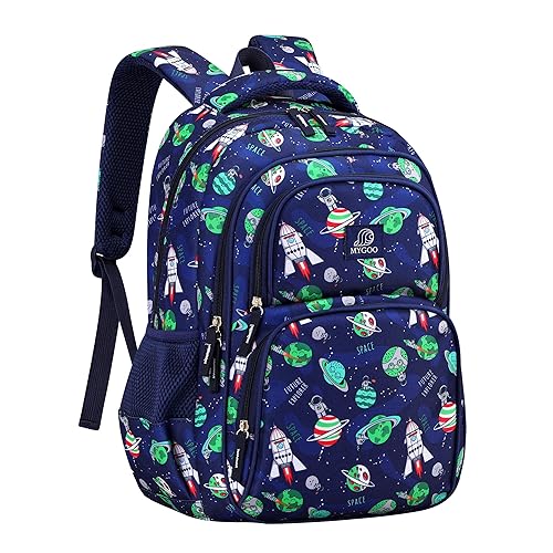 MYGOO Boys' Backpack | Campus Collection | Astro Navy Design | Ideal for Primary School | 24L | 17" Height