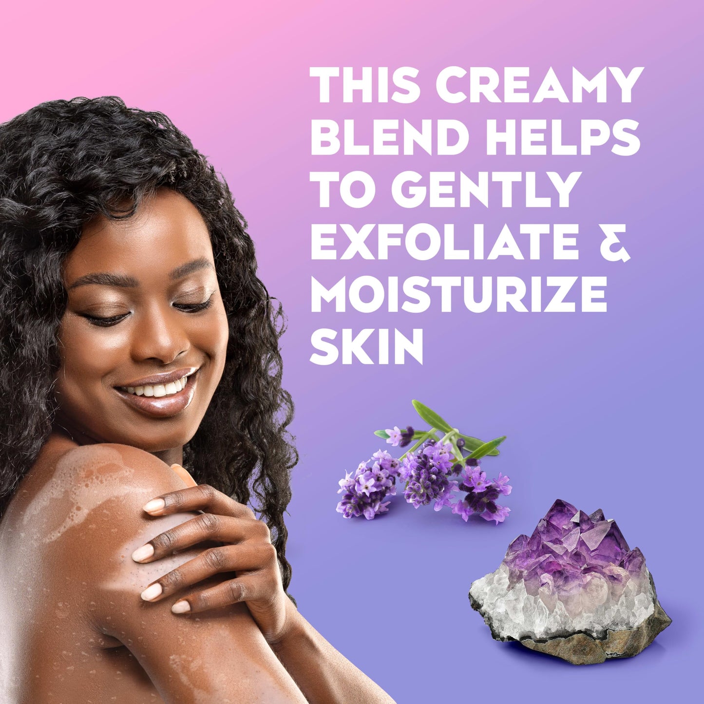 OGX Calming + Amethyst & Lavender Body Scrub & Wash, Gently Exfoliating, 19.5 fl oz Beauty & Personal Care OGX