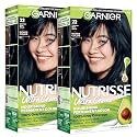 Garnier Nutrisse Ultra Crème Hair Color, Permanent Hair Dye with 100% Gray Coverage, Vegan & Cruelty-Free, 22 Intense Blue Black (Mulberry), 2 Count