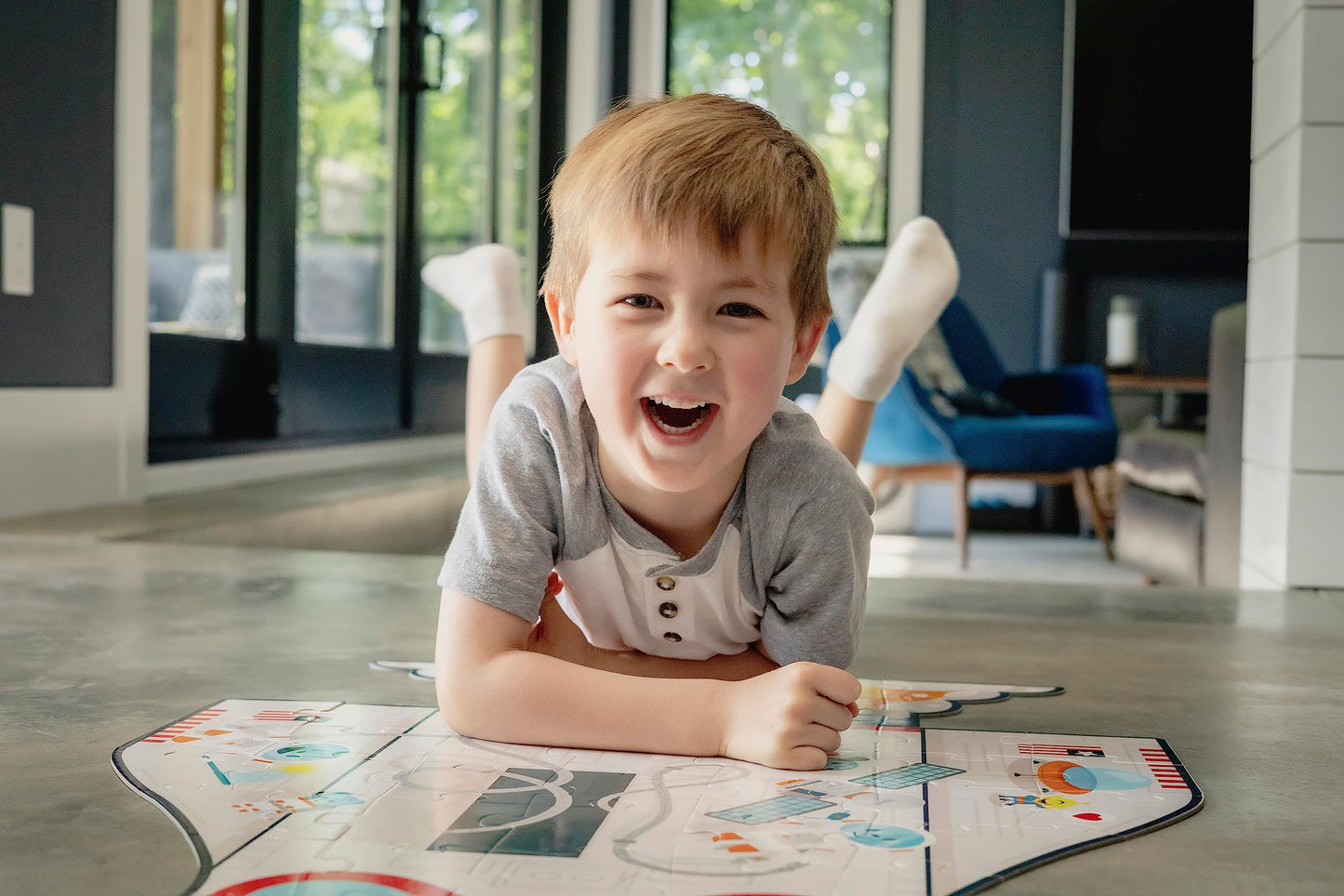 Chuckle & Roar Educational 50 PC Floor Puzzle Spaceship Edition