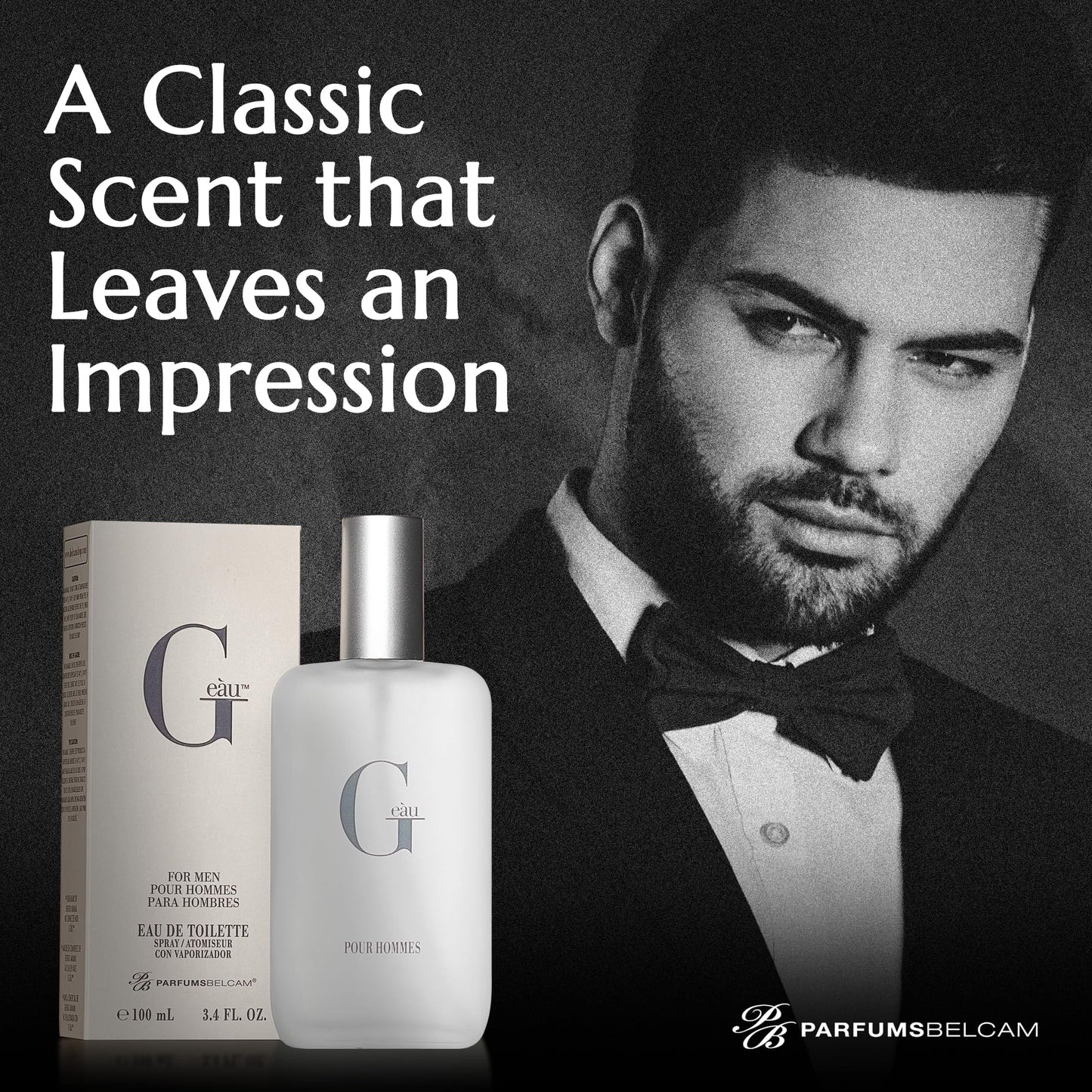 PB ParfumsBelcam G eàu Eau de Toilette Perfume Spray for Men - 3.4 Fl Oz Affordable Long Lasting Cologne, Modern Masculine Scent with Woody Citrus