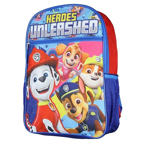 Paw Patrol Backpack | Heroes Unleashed Marshall Chase Rubble Skye Kids 16" School Bag | for Boys and Girls Travel, Study, Book Bag