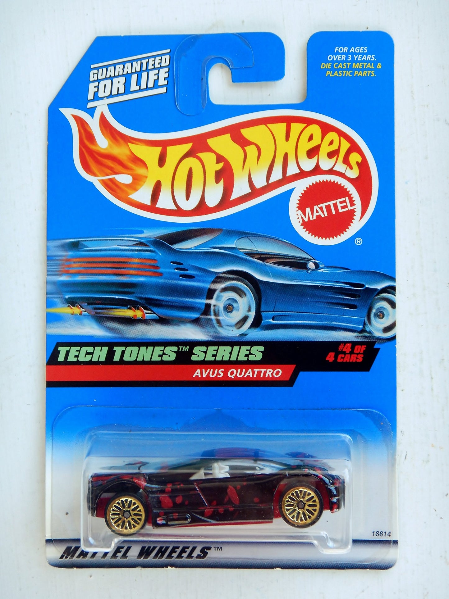 Hot Wheels 1998 748 red AVUS QUATTRO TECH TONES SERIES 4 of 4 1:64 Scale Die-cast Collectible Car