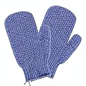 Evridwear Shower Exfoliating Mitts, Deep Cleanse Bathing Scrub Gloves Self Tan Scrubber Mitten Dead Skin Remover for Men and Women,1 Pair Heavy