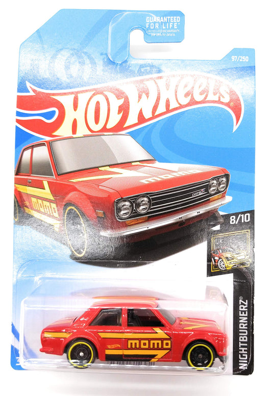 Hot Wheels NIGHTBURNERZ 8/10, RED '71 Datsun 510 97/249