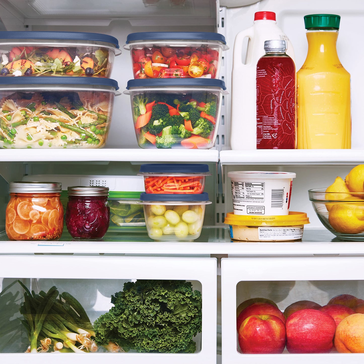 Rubbermaid EasyFindLids Food Storage Containers in Special-Edition Insignia Blue, 42 Piece