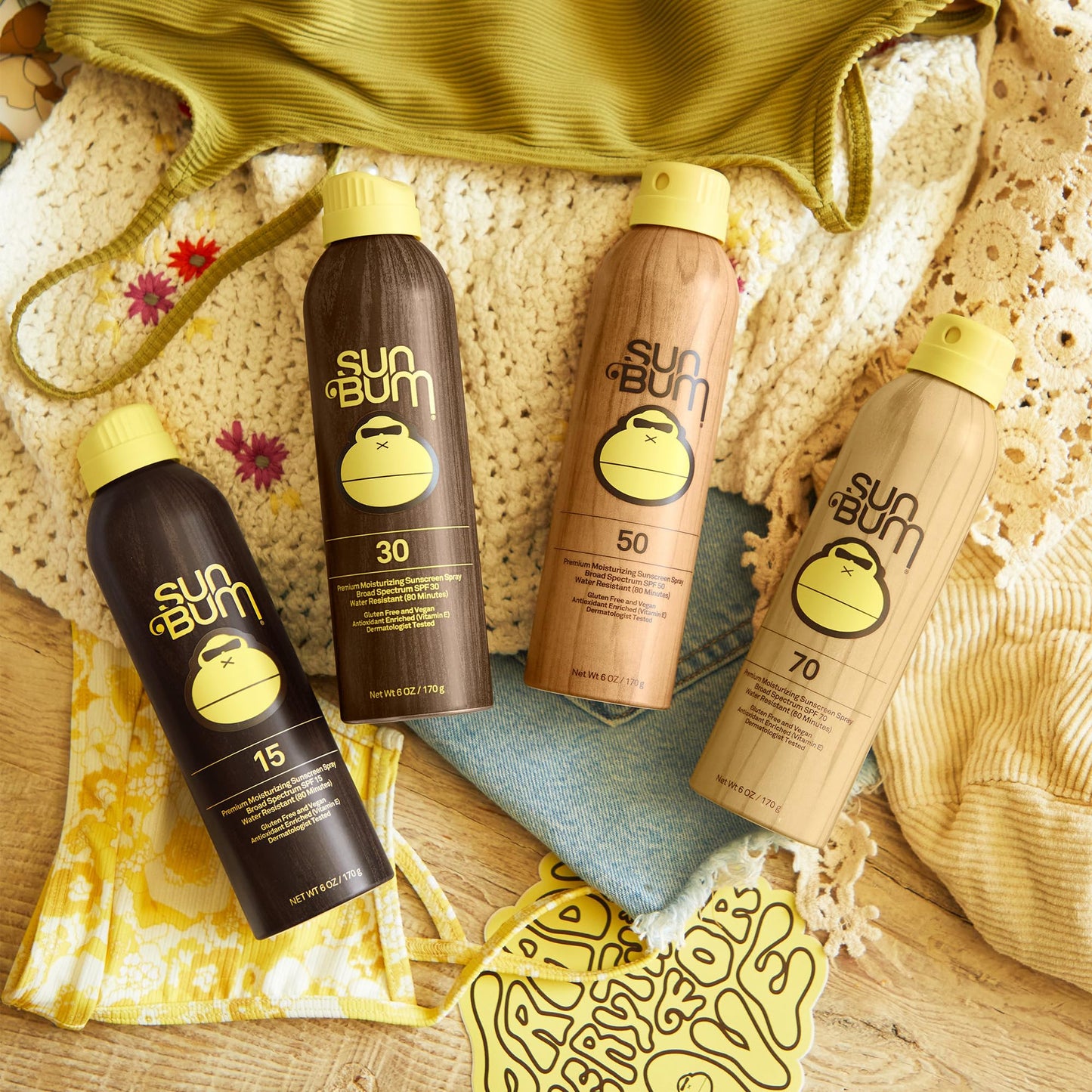 Sun Bum Original Moisturizing Sunscreen Spray SPF 50 with Sonny Sticker, Vegan and Hawaii 104 Act Compliant, Octinoxate & Oxybenzone Free, Broad