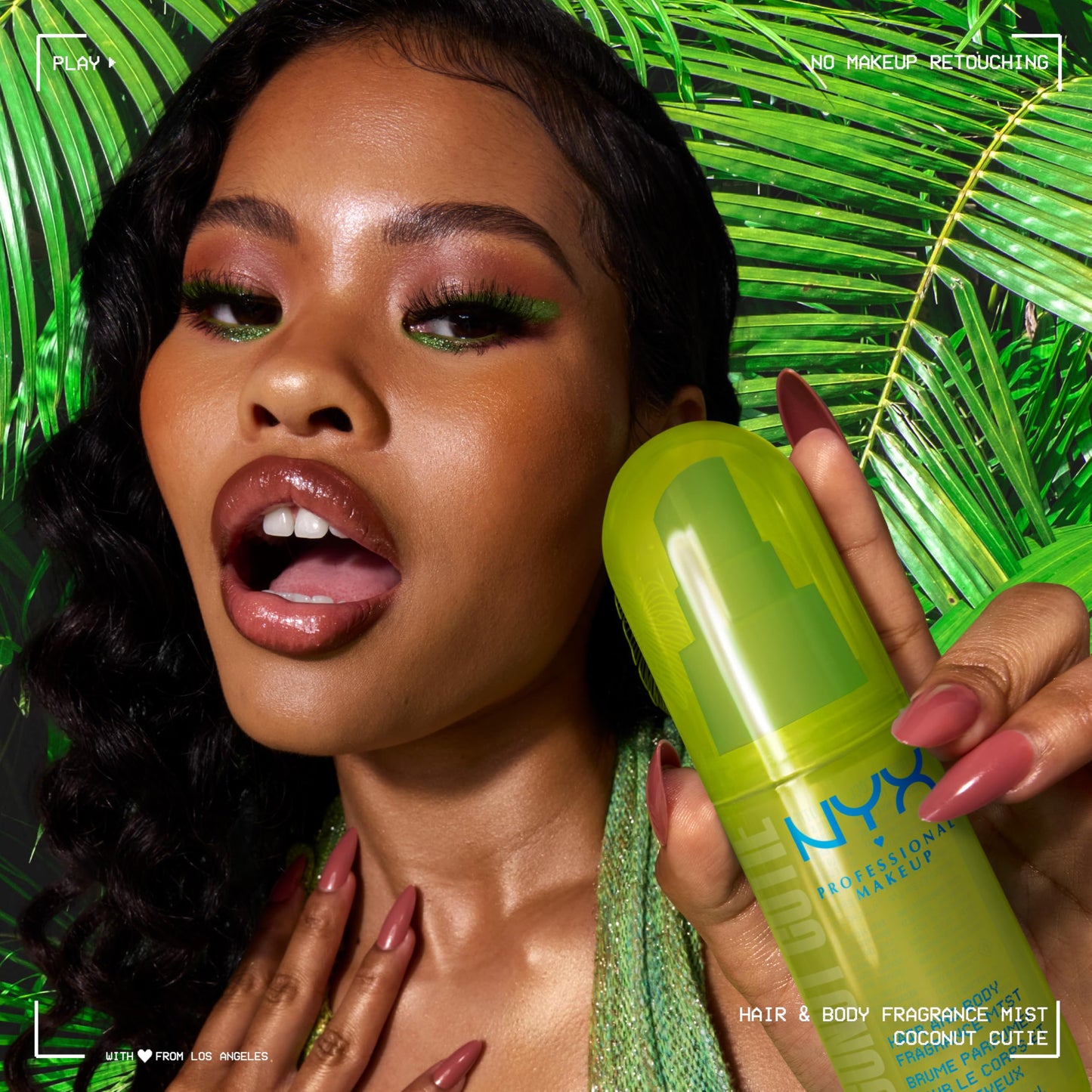 NYX PROFESSIONAL MAKEUP Fat Oil Fragrance Mist Perfume in Coconut Cutie, Coconut Scented Long Lasting Hair & Body Spray With Peach & Apple Notes