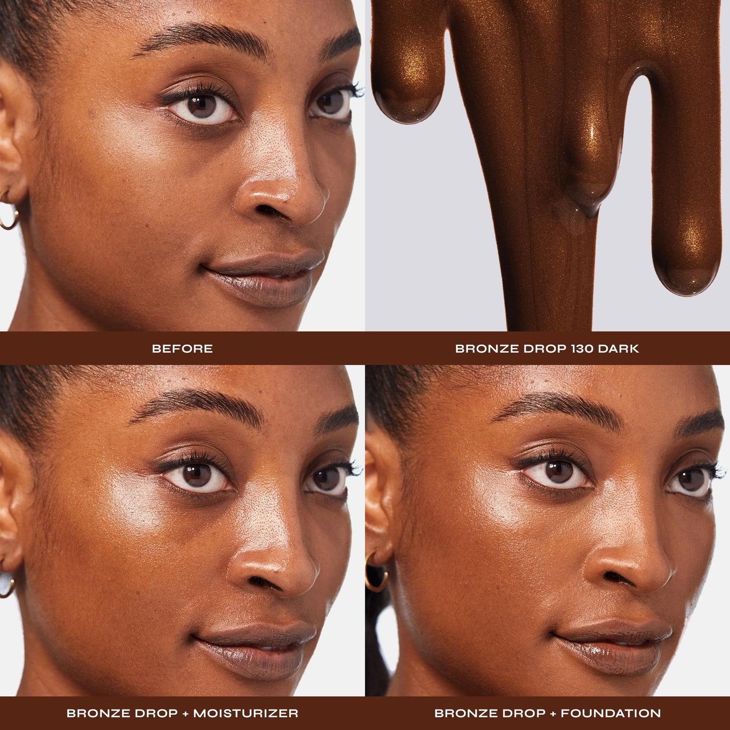 Milani Bronzer- Sun Kiss Bronzing Drops, Conceal + Perfect Liquid Bronzer for Sheer, Weightless Coverage & Hydration enriched with Peptides