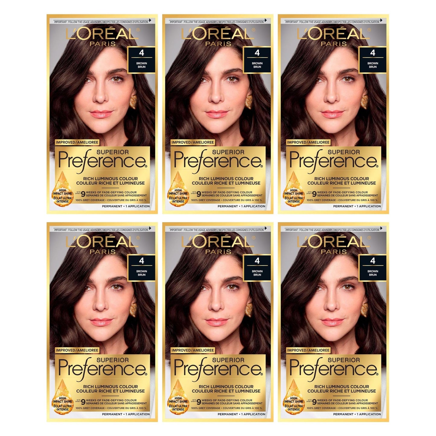 L’Oreal ParisSuperior Preference - 4 Dark Brown 1 Each (Pack of 6)
