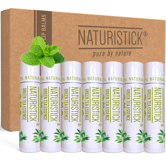 7-Pack Premium Beeswax Lip Balm by Naturistick | Chemical-Free, 100% Natural Chapstick for Dry, Chapped Lips | Made with Coconut Oil, Shea Butter