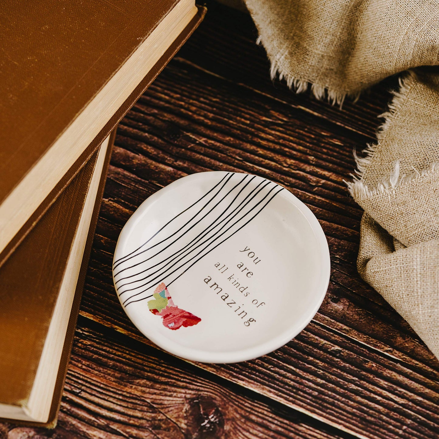 You are All Kinds of Amazing - 4 Inch Butterfly Keepsake Jewelry Trinket Dish