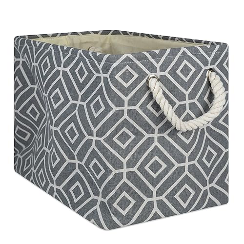 DII Collapsible Polyester Storage Bin, Stained Glass, Gray, Large Rectangle