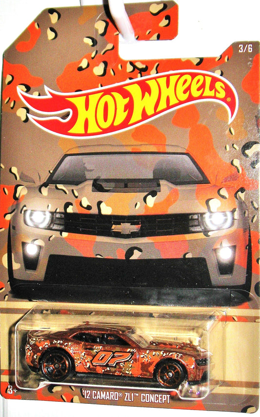 Hot Wheels, 2015 Exclusive Camouflage Series, '12 Camaro ZL1 Concept Brown 3/6