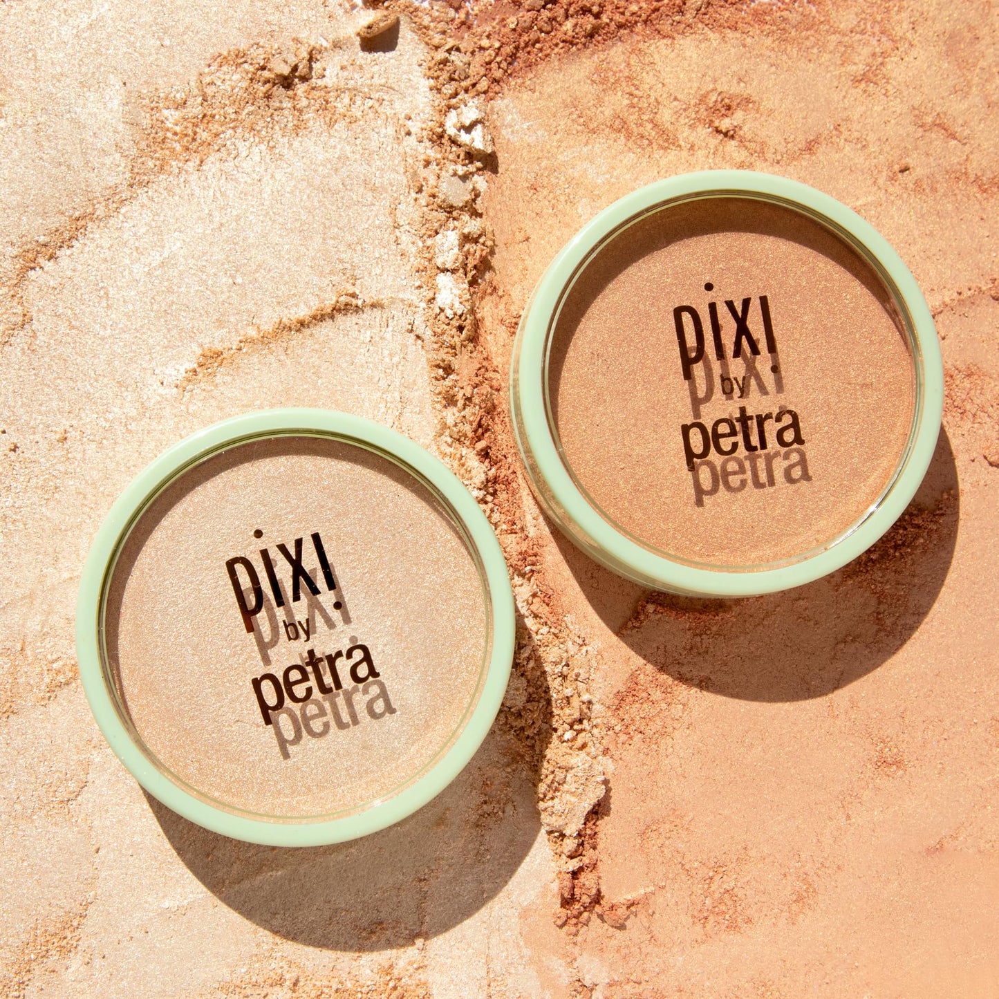 Pixi Glow-y Powder | Radiant Blush & Highlighter Duo | Silky, Light-Reflecting Radiance Powder | Adds Sheer Color & Glow | Peach-y Glow | 0.36