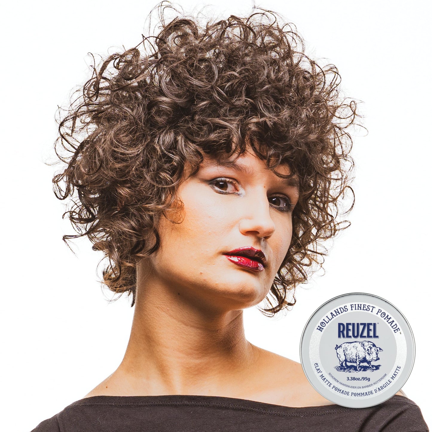 REUZEL Clay Matte Pomade, Medium All Day Hold, Water Soluble Styling, Matte Finish and Flake Free, Easy To Wash Out, For All Hair Types