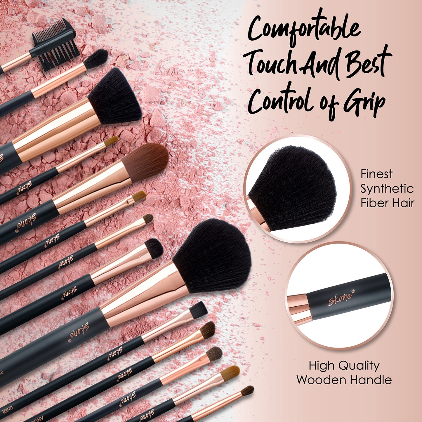 Skone Cosmetics | Professional Grade Makeup Brush | Eye Shadow | Eyebrows | Primer | Smudger | Nylon Brush (Brow Definer Brush)