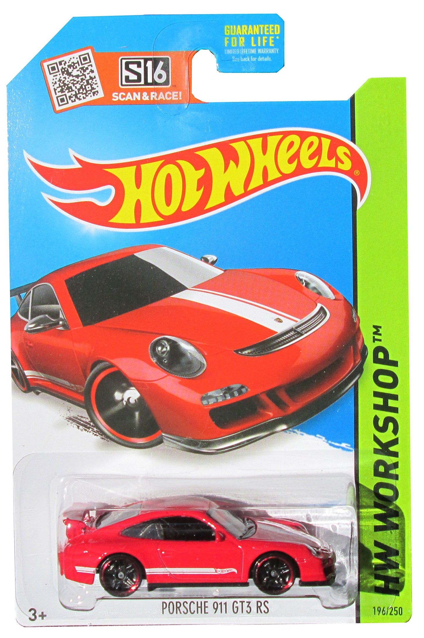 Hot Wheels Porsche 911 GT3 RS 196/250, Red, 1:64 Scale, 6 Inch Car, Children (Unisex), Male