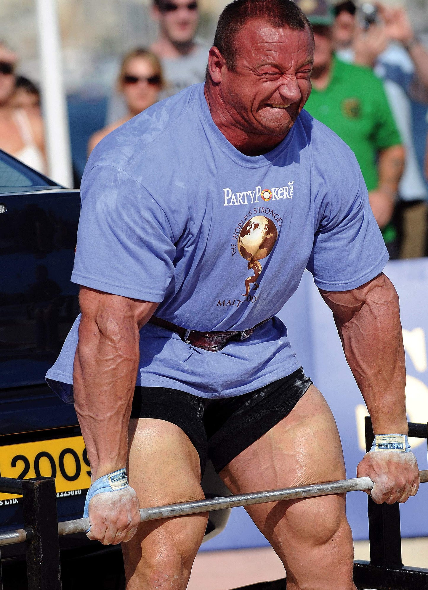 IronMind Strong-Enough Lifting Straps (Pair) - Blue Nylon Wrist Wraps for Weightlifting, Deadlifts, Strength Training