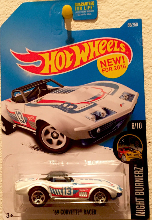Hot Wheels, 2016 Night Burnerz, 69 Corvette Racer [White] 86/250
