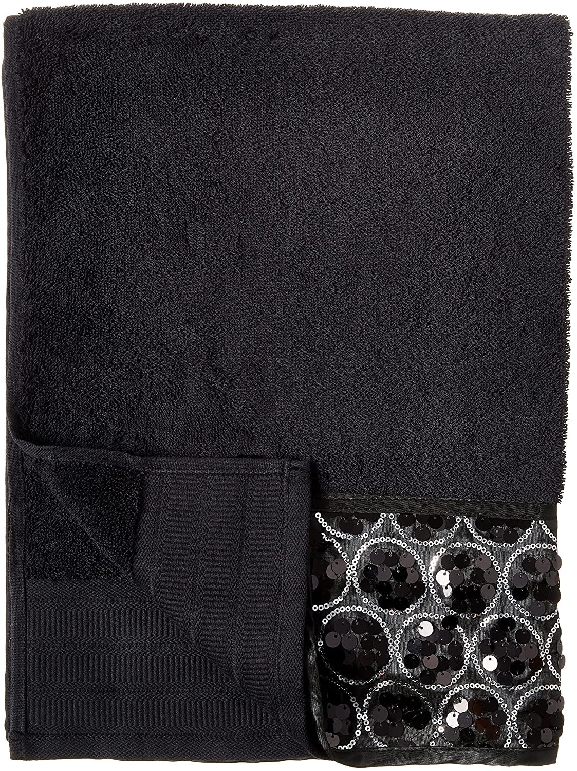 Popular Bath Sinatra 3 Piece Towel Set, Bath Towel, Hand Towel, Wash Cloth, Black