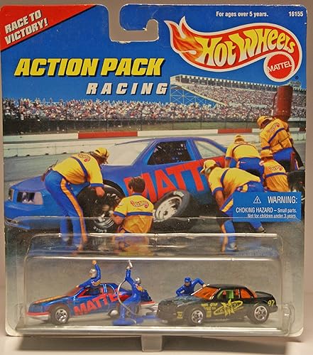 Mattel Hot Wheels 1996 Action Pack Series 1:64 Scale Die Cast Metal Car # 16155 - RACING Race to Victory with T-Bird Stocker Racing Car, Buick…