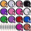 Duufin 14 Jars Chrome Nail Powder Metallic Nail Art Powder Mirror Effect Manicure Chrome Powder 14 Colors Nail Powders with 14 Pcs Eyeshadow Sticks