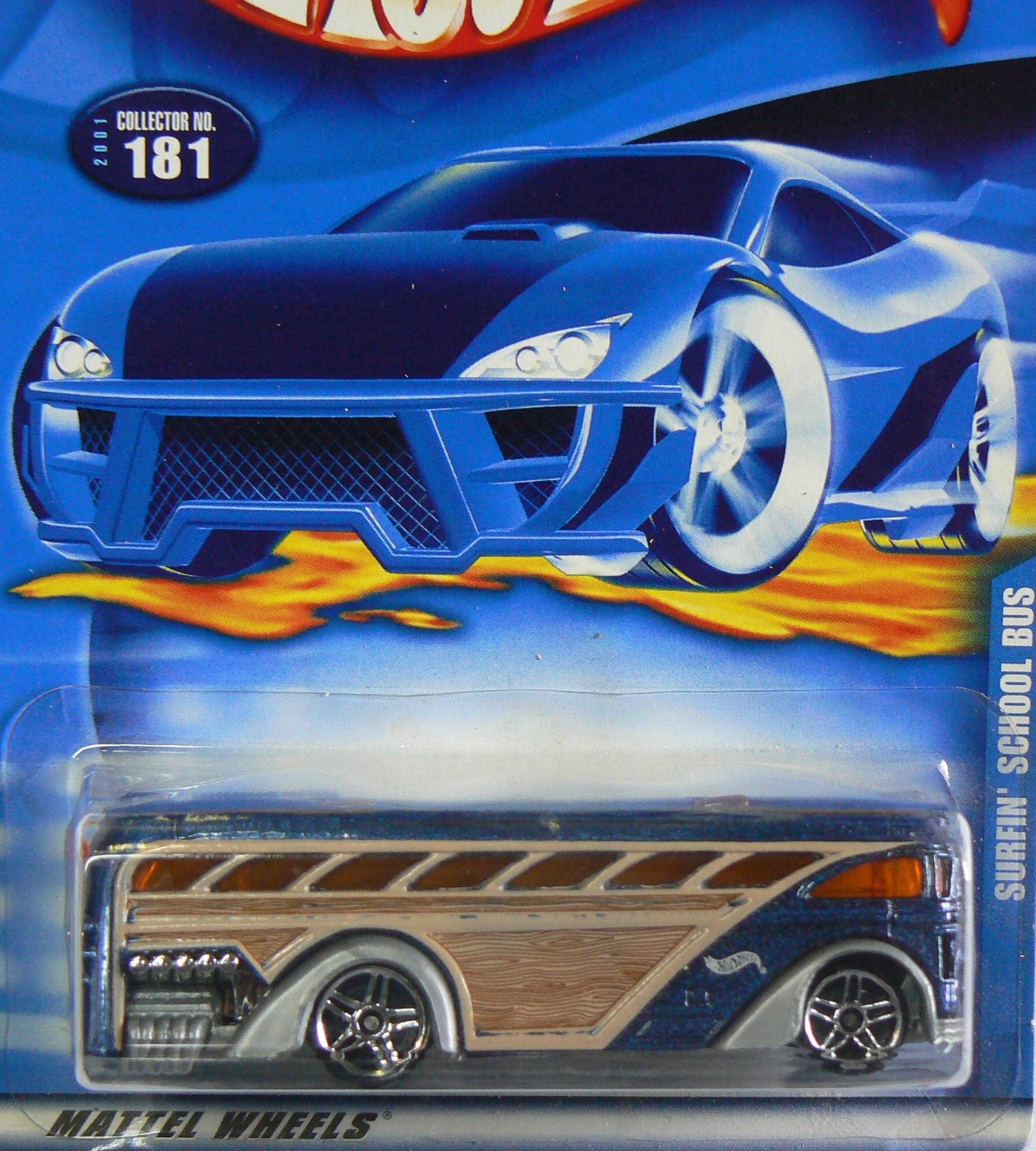 Hot Wheels 2001 Surfin' School Bus Col. #181 BLUE 1:64 Scale