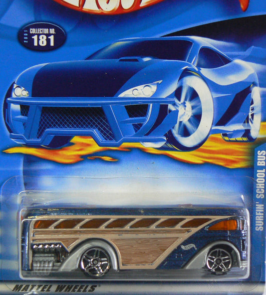 Hot Wheels 2001 Surfin' School Bus Col. #181 BLUE 1:64 Scale