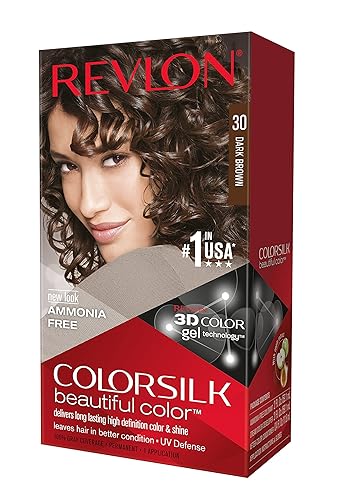 Revlon ColorSilk Hair Color, 30 Dark Brown 1 ea (Pack of 3)