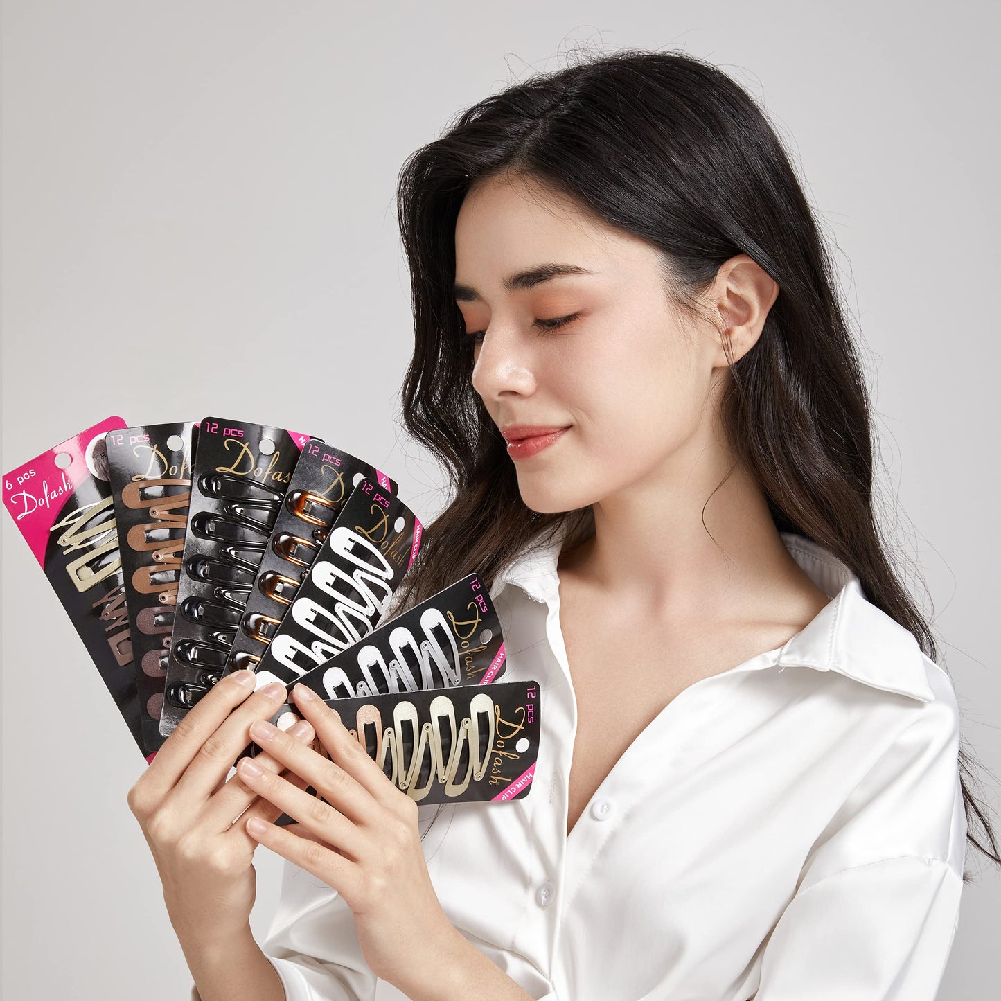 Dofash Snap Hair Clips Metal Grips 5CM/2 IN Barrettes for Thin Hair Basic Hair Accessories Hair Barrettes 12PCS (Blonde)