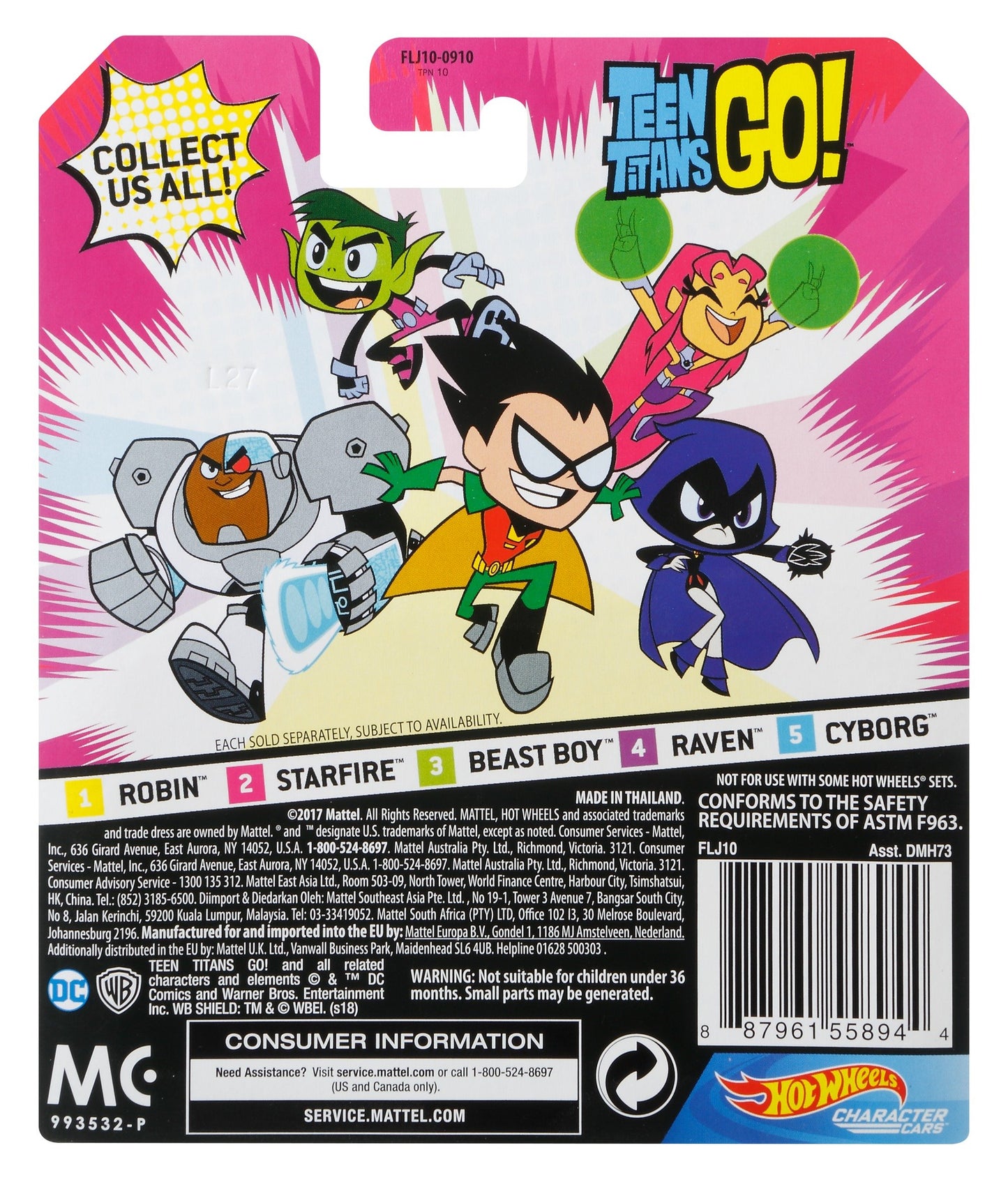 Hot Wheels Teen Titans Go Robin Vehicle, 1:64 Scale