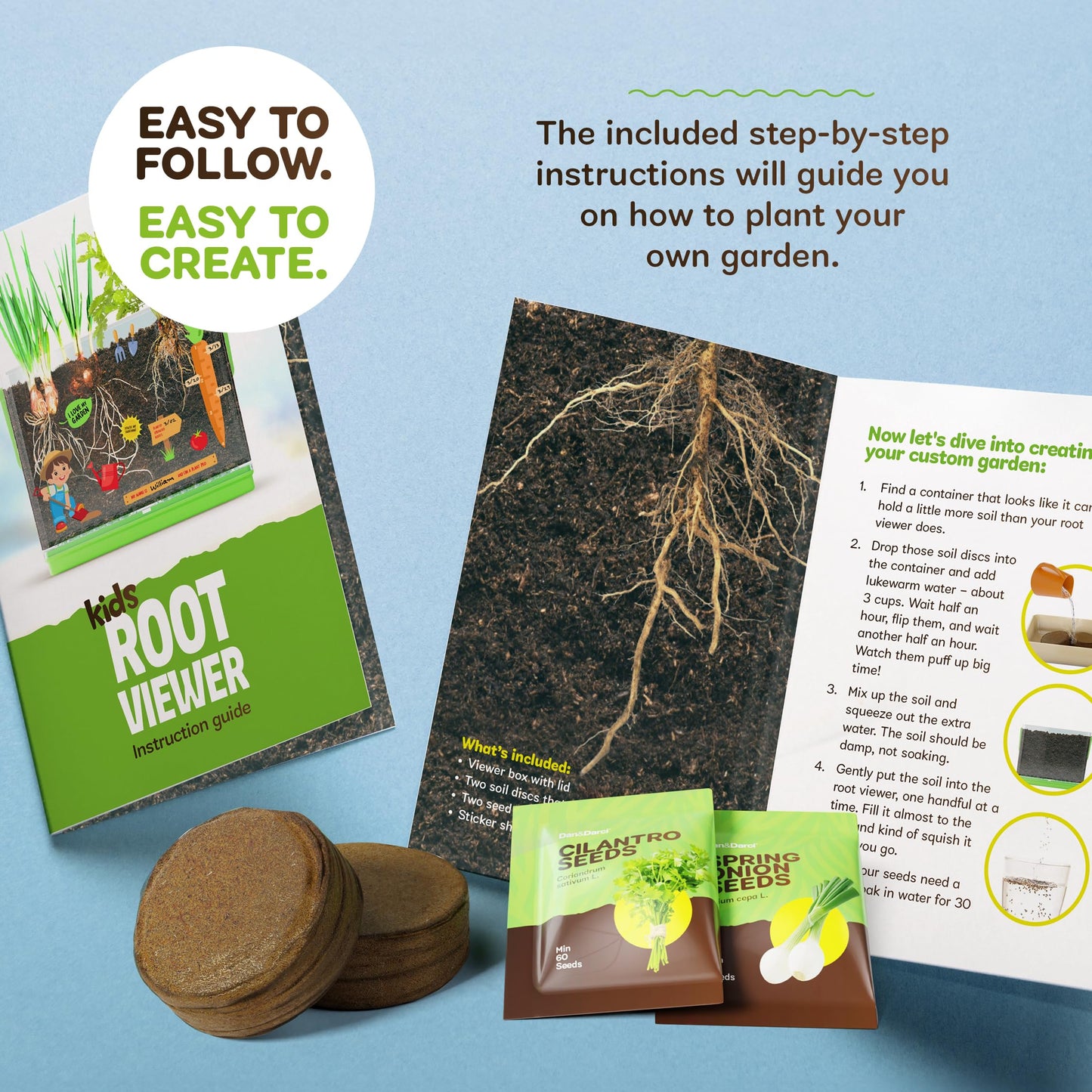 Dan&Darci Root Viewer Kit for Kids – Grow Your Own Plant STEM Science & Craft Set, Fun Gardening Gift for Boys & Girls Ages 4–8