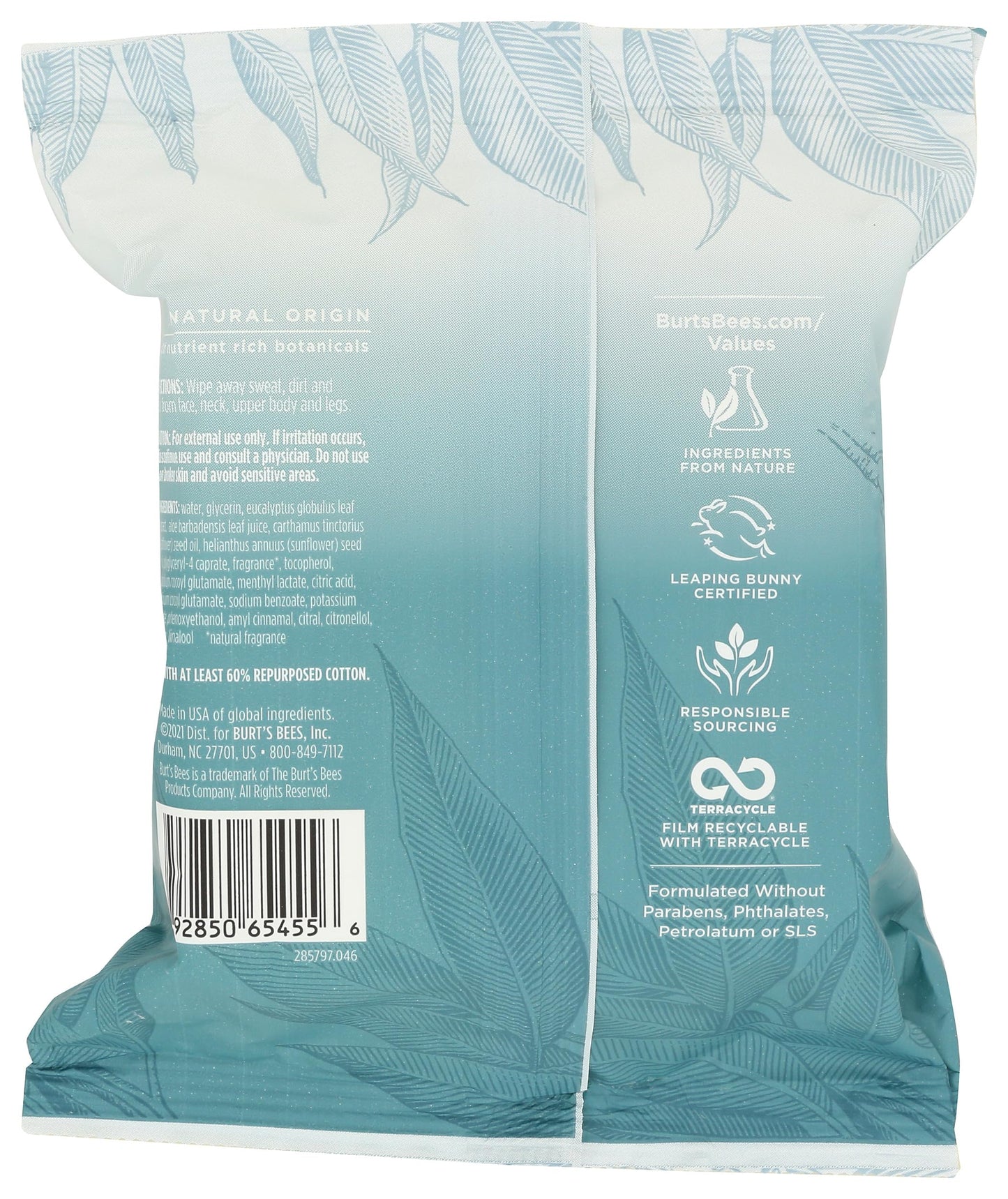 Burt's Bees, Wipes Cooling Body, 30 Count