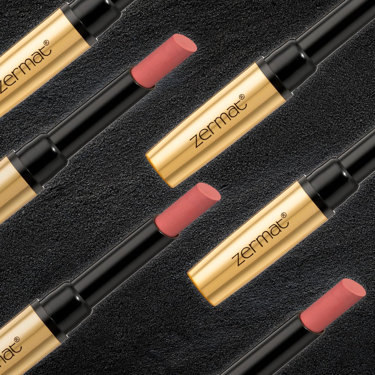 Zermat Eleganzza Reflex Long-Lasting Lipstick, Fabulous Carmel Shade, Moisturizing Formula, 8 Hour Wear, 0.06 Oz