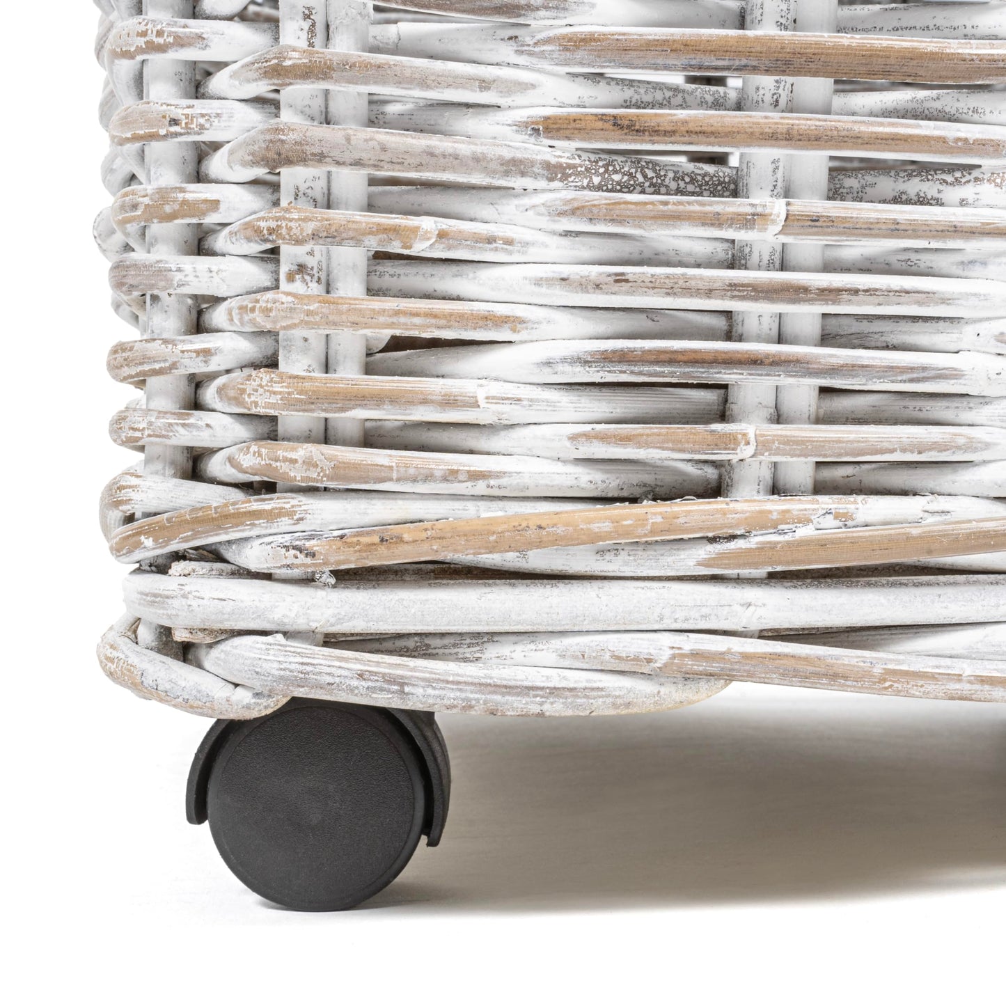 happimess BSK1002A-2SET Arbour Rustic Hand-Woven Rattan Nesting Wicker Storage Baskets w/ Wheels and Handles, Seagrass Container for Decoration…