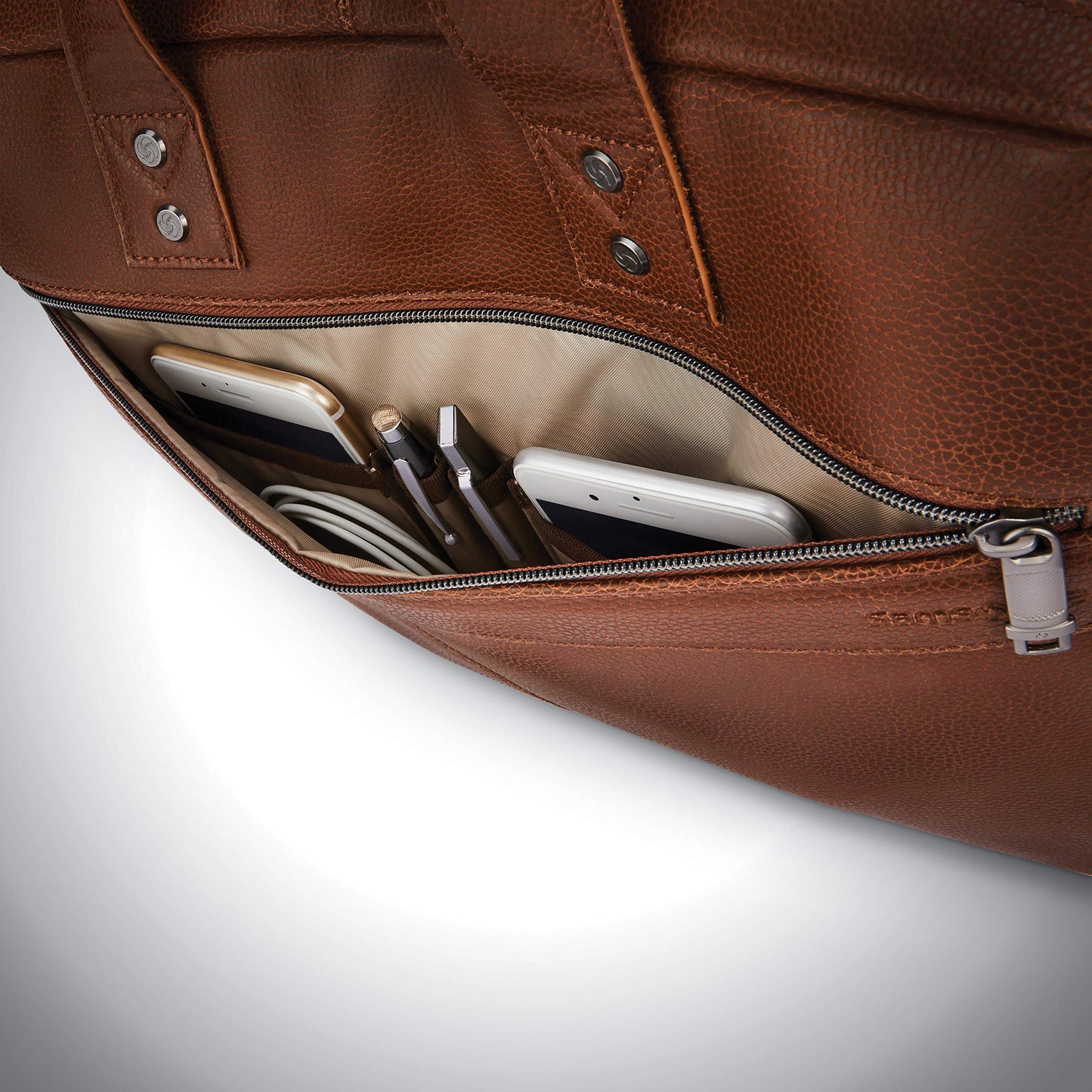 Samsonite Men's Cognac Leather Briefcase