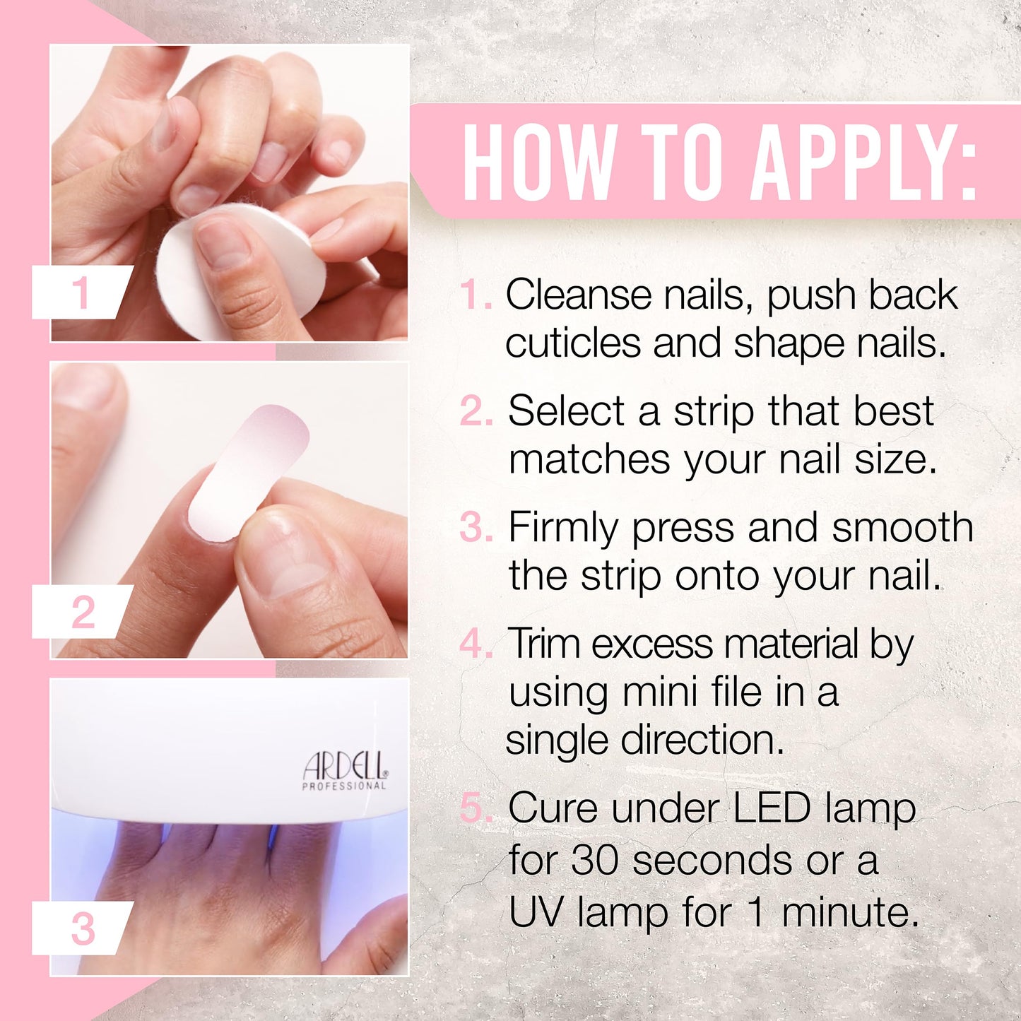 Ardell Nail Addict Semi Cured Gel Nail Strips - Blushing Bride, Long-Lasting Wraps, Easy to Apply Nail Stickers, Cures with UV/LED Lamp, 16 Strips Beauty & Personal Care Ardell